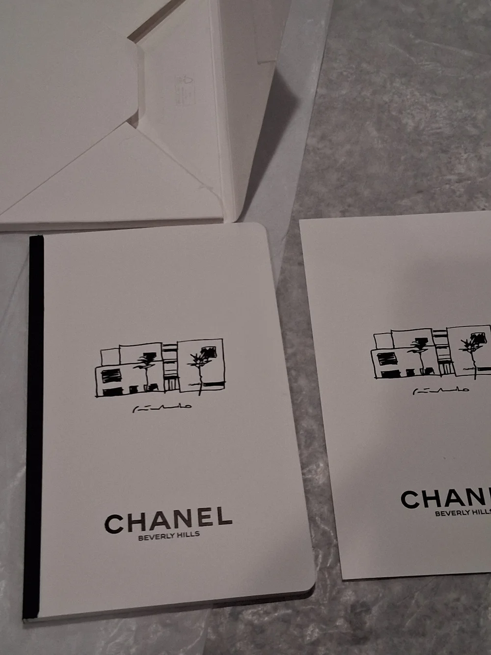 CHANEL VIP/GWP White Notebook with Black Logo and Elastic
